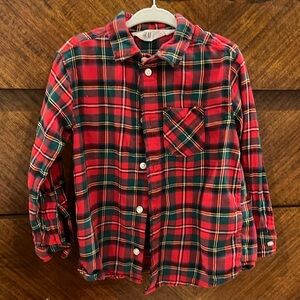 Plaid button-down shirt